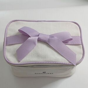 Purple and White Cosmetic Bag